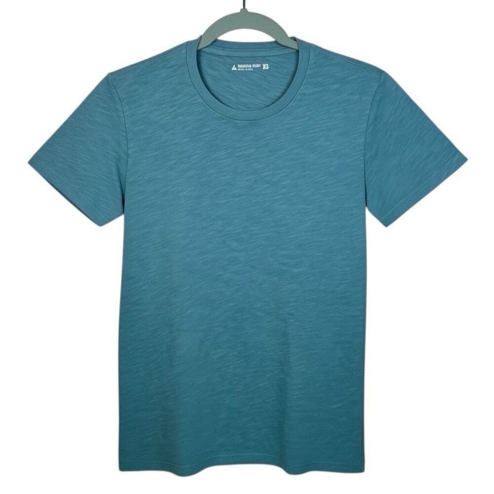 American Giant T-Shirt Womens XS Blue Premium Slub Crew Neck Tee USA Casual NEW